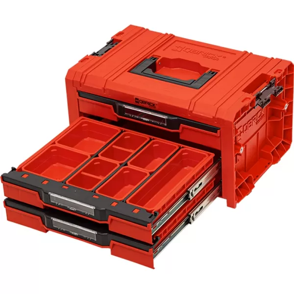 Box s organizérem QBRICK PRO Drawer 3 Toolbox 2.0 Expert RED Ultra HD Custom 450x310x244 mm P90708