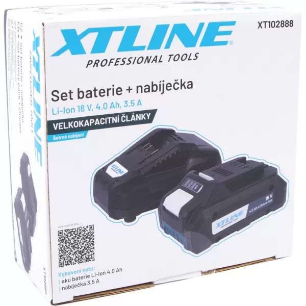 Aku baterie Li-Ion 18 V, 4.0 Ah SAMSUNG + nabíječka 3.5 A XTline XT102888