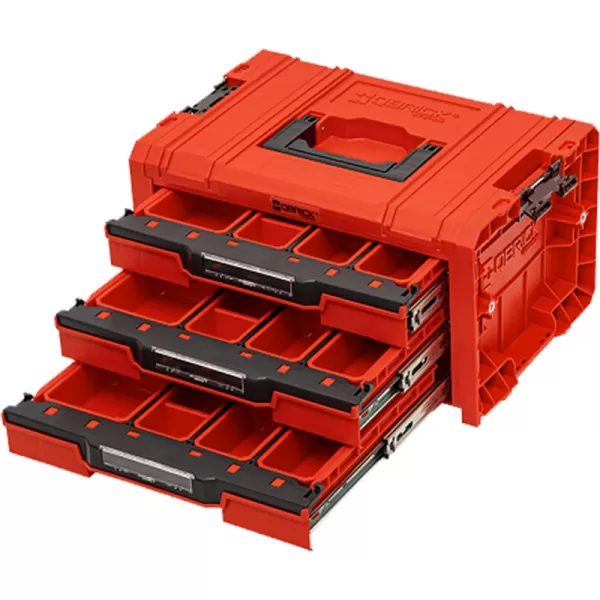 Box s organizérem QBRICK PRO Drawer 3 Toolbox 2.0 Expert RED Ultra HD Custom 450x310x244 mm P90708