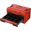Box plastový s organizérem plastový QBRICK ONE Drawer 3 Toolbox 2.0 Red Ultra HD Custom, 2 zásuvky 587x380x340 mm P90722