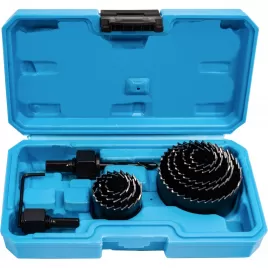 Sada vykružovacích korunek 10 dílů 19-64 mm, plastový box XTline XT11808