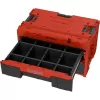 Box plastový s organizérem plastový QBRICK ONE 2.0 DRAWER 2 TOOLBOX RED Ultra HD Custom, 2 zásuvky 587x380x340 mm P90721
