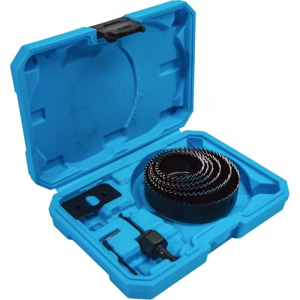 Sada vykružovacích korunek 8 dílů 51-102 mm, plastový box XTline XT11807