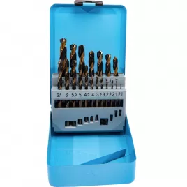 Sada vrtáků do kovu HSS-R 1-10 mm 19 dílů, kovový obal XTline XT32030