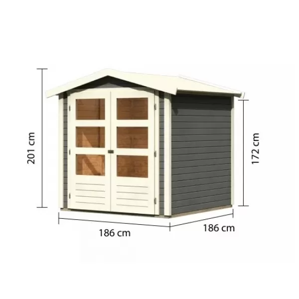 Dřevěný domek KARIBU AMBERG 2 (9221) terragrau LG3503