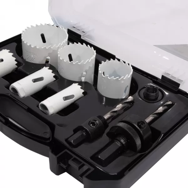 Sada vykružovacích bimetalových korunek 9 dílů 19-57 mm, plastový box XTline M24750P