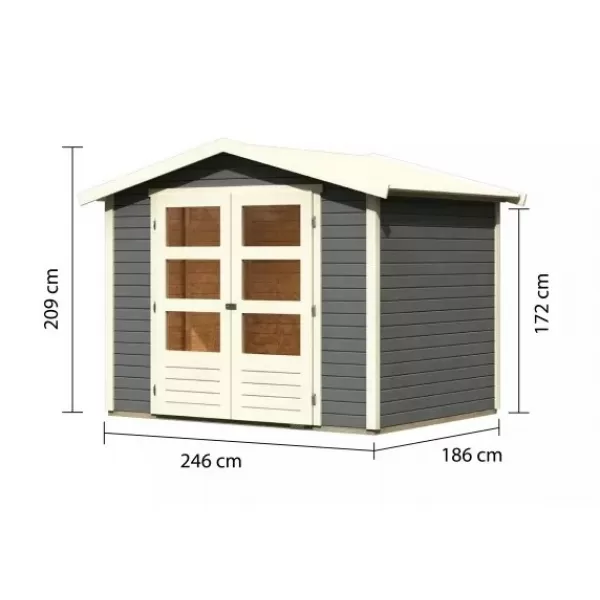 Dřevěný domek KARIBU AMBERG 3 (9222) terragrau LG3505