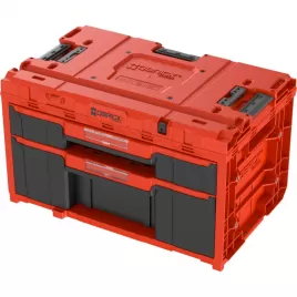 Box plastový s organizérem plastový QBRICK ONE Drawer 2 Plus Toolbox 2.0 Red Ultra HD, 2 zásuvky 587x380x340 mm P90720
