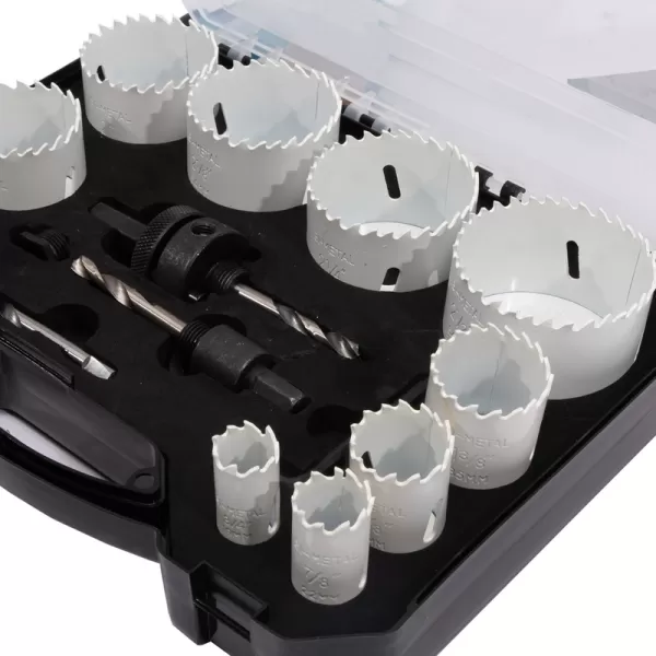 Sada vykružovacích bimetalových korunek 14 dílů 19-64 mm, plastový box XTline M24751P