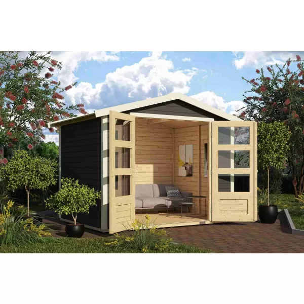 Dřevěný domek KARIBU AMBERG 3 (9222) terragrau LG3505