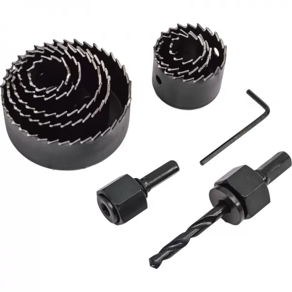 Sada vykružovacích korunek 10 dílů 19-64 mm, plastový box XTline XT11808