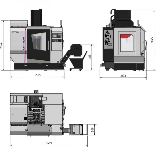 CNC obráběcí centrum OPTImill F 150 E Optimum 3501150