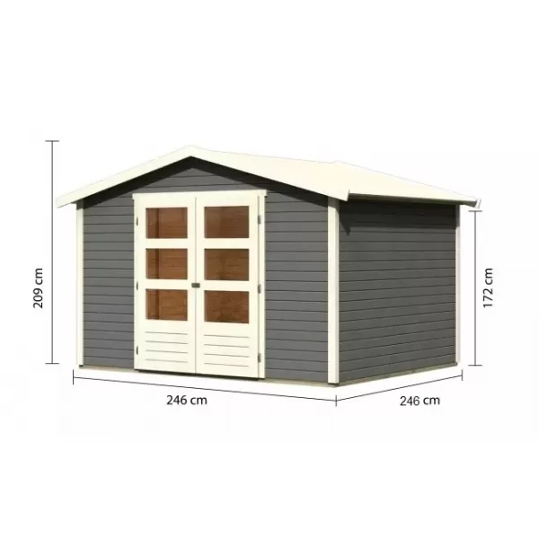 Dřevěný domek KARIBU AMBERG 4 (9223) terragrau LG3507