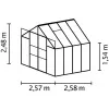 Skleník VITAVIA URANUS 6700 čiré sklo 3 mm černý LG3560