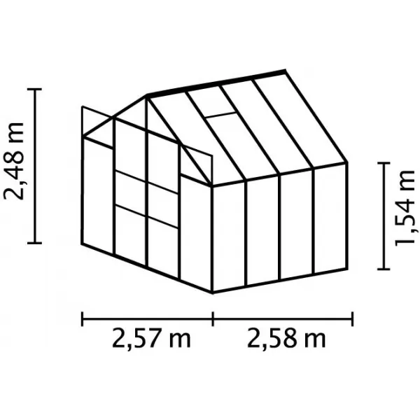 Skleník VITAVIA URANUS 6700 čiré sklo 3 mm černý LG3560
