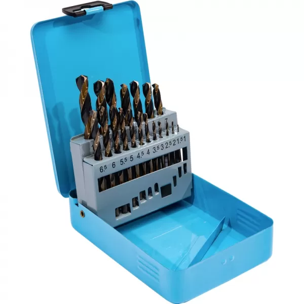 Sada vrtáků do kovu HSS-R 1-10 mm 19 dílů, kovový obal XTline XT32030