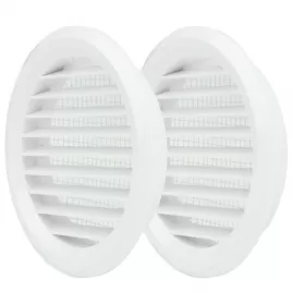 PVC větrací mřížka kruhová s přírubou a síťkou Ø 80 mm, bílá (2 ks) DALAP 352