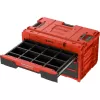 Box plastový s organizérem plastový QBRICK ONE Drawer 3 Toolbox 2.0 Red Ultra HD Custom, 2 zásuvky 587x380x340 mm P90722