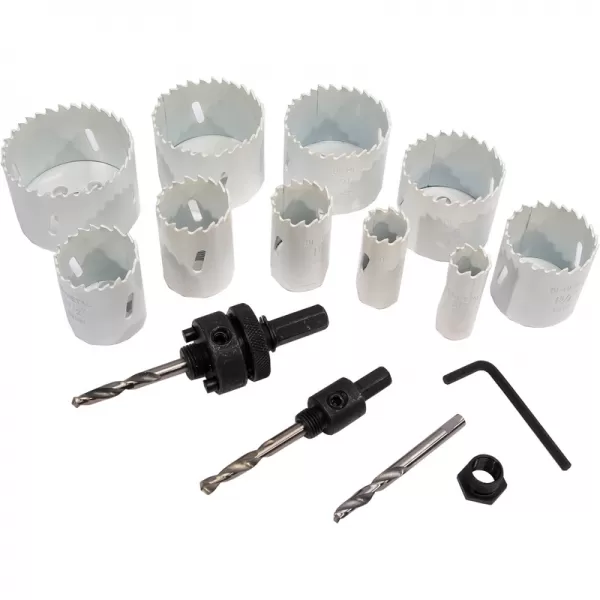 Sada vykružovacích bimetalových korunek 14 dílů 19-64 mm, plastový box XTline M24751P