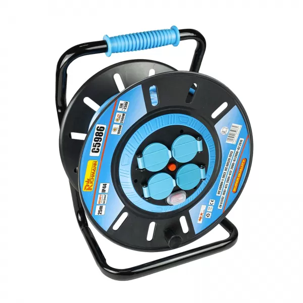 Prodlužovací kabel na bubnu PVC, 4 zásuvky, 230V/25m RICHMANN PC5986