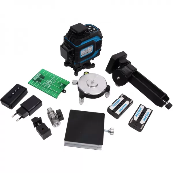 Laser samonivelační křížový 360° + příslušenství, zelený paprsek Xtline XT130540