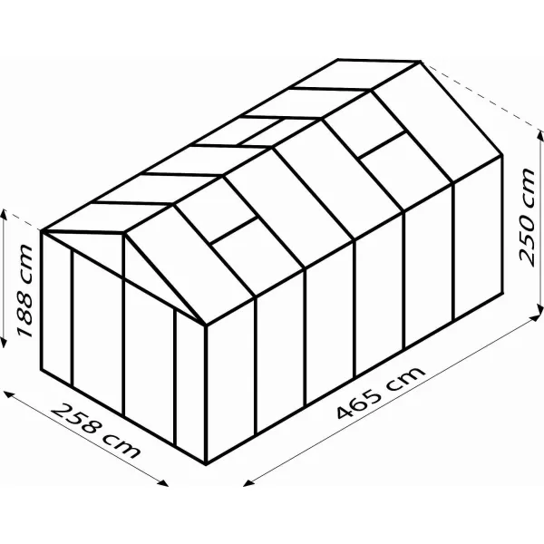 Skleník VITAVIA ZEUS COMFORT 11900 PC 16 mm černý LG3713