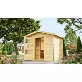Finská sauna KARIBU BOSS 1 (86159) s předsíní natur LG3774