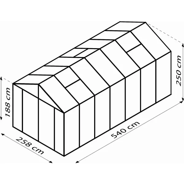 Skleník VITAVIA ZEUS COMFORT 13800 sklo 3 mm + PC 10 mm černý LG3717
