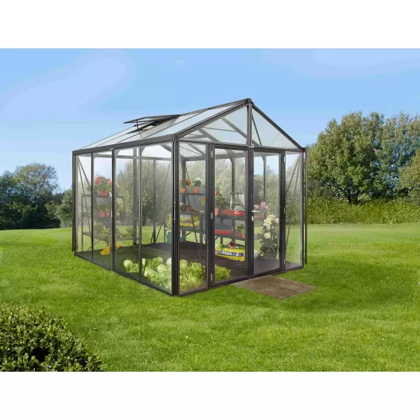 Skleník VITAVIA ZEUS COMFORT 8100 sklo 3 mm + PC 10 mm černý LG3703