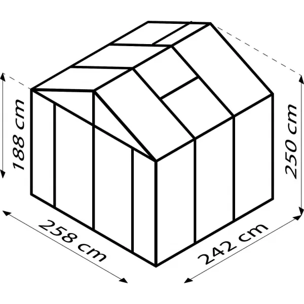 Skleník VITAVIA ZEUS COMFORT 6200 PC 16 mm černý LG3706
