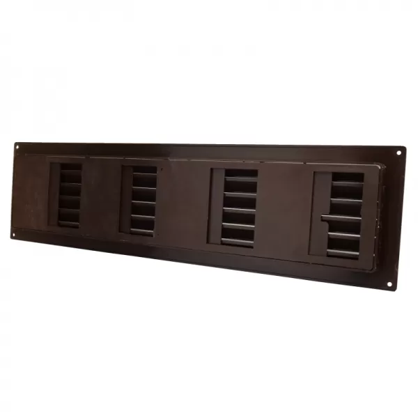 PVC dveřní ventilační mřížka s regulací 368x130 mm, hnědá DALAP 3731