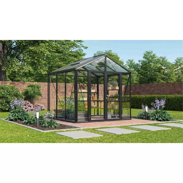Skleník VITAVIA ZEUS COMFORT 6200 sklo 3 mm + PC 10 mm černý LG3708