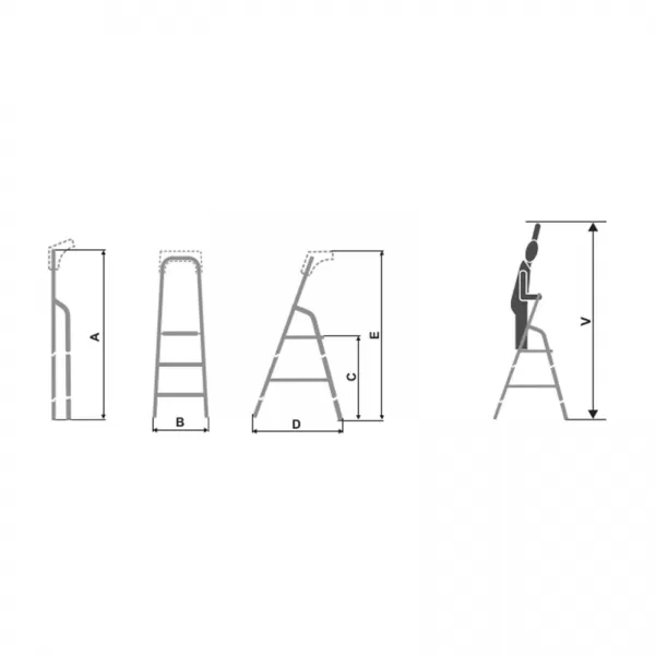 Žebřík jednostranný hliníkový 3 stupně ALW nosnost 120 kg ALW 1403