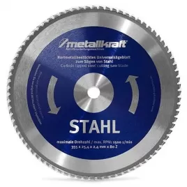 Pilový kotouč na ocel 355mm 80 zubů Metallkraft 3853504