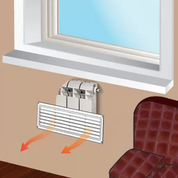 PVC dveřní větrací mřížka 368x130 mm, hnědá DALAP 380