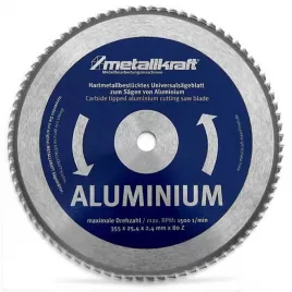 Pilový kotouč na hliník průměr 355mm Metallkraft 3853502