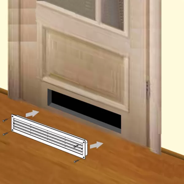 PVC dveřní větrací mřížka 368x130 mm, hnědá DALAP 380