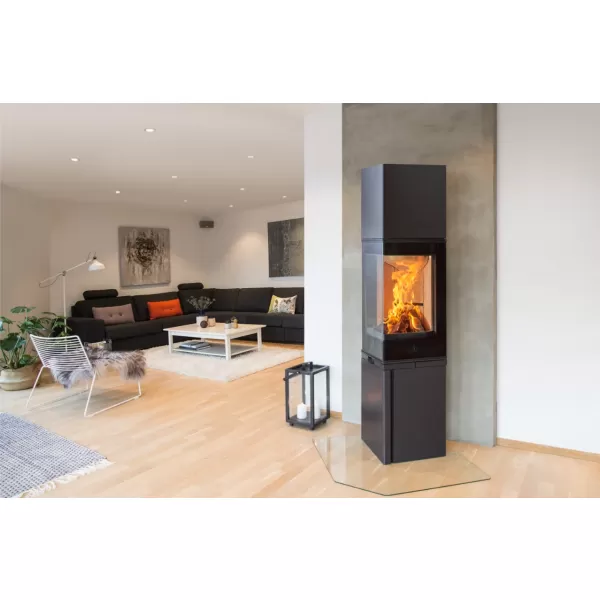 Krbová kamna podstavec s dvířky, nástavec SCAN 80-4 černý lak