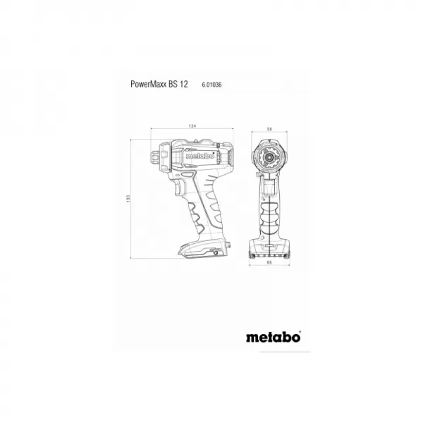 Aku vrtací šroubovák PowerMaxx BS 12V 1x2Ah Metabo 601036000