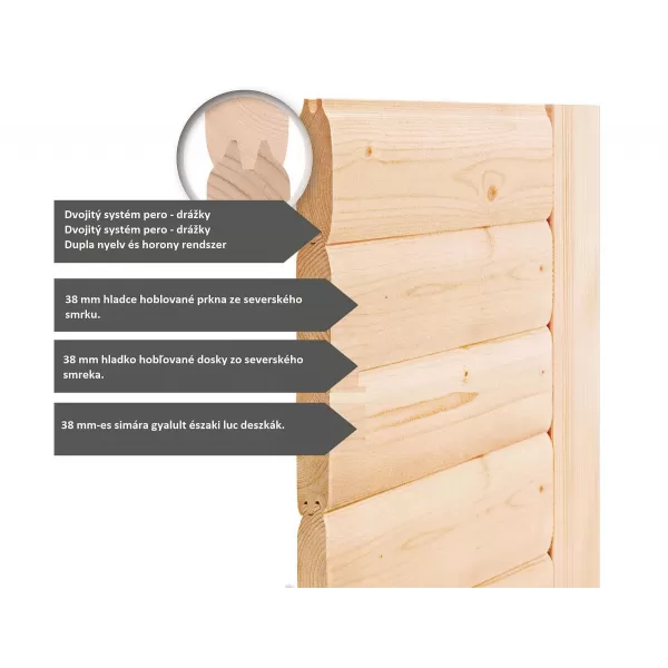 Finská sauna KARIBU HYTTI 2 (97707) terragrau LG4145