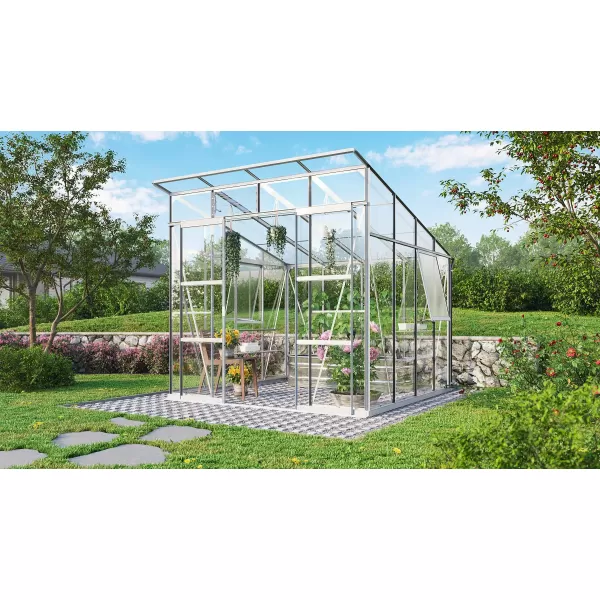 Skleník VITAVIA PLAYA 7600 sklo 3 mm + PC 6 mm stříbrný LG4131