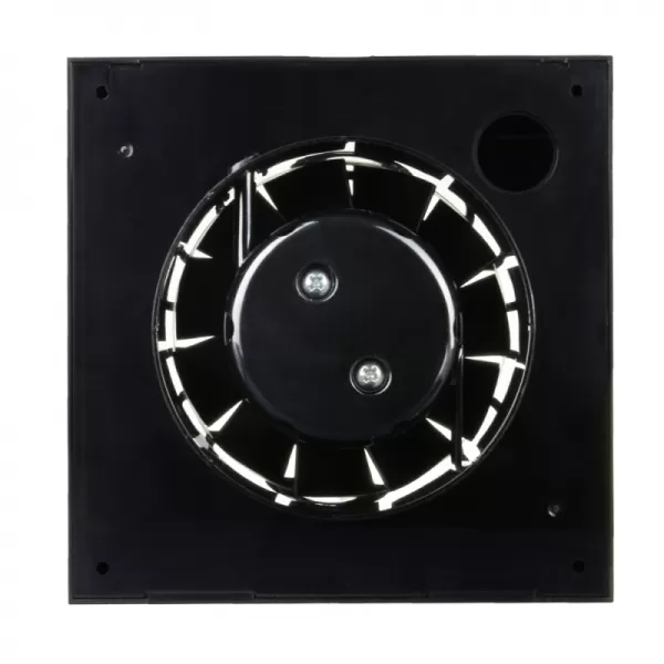 Ventilátor do koupelny axiální v černé barvě O 100 mm se zpětnou klapkou DALAP 41095