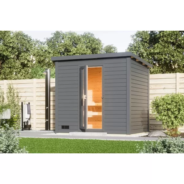 Finská sauna KARIBU HYTTI 3 (97711) terragrau LG4147