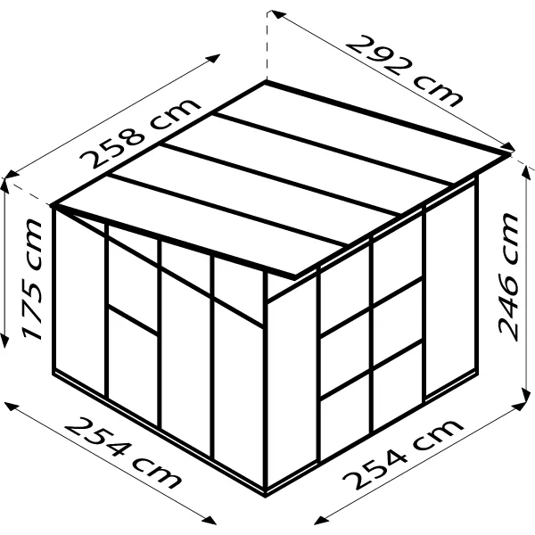 Skleník VITAVIA PLAYA 7600 sklo 3 mm + PC 6 mm stříbrný LG4131