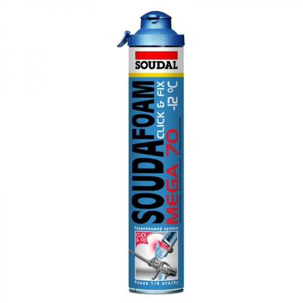 Montážní pěna pistolová Click & Fix 750ml zimní Soudal SOUDAFOAM MEGA