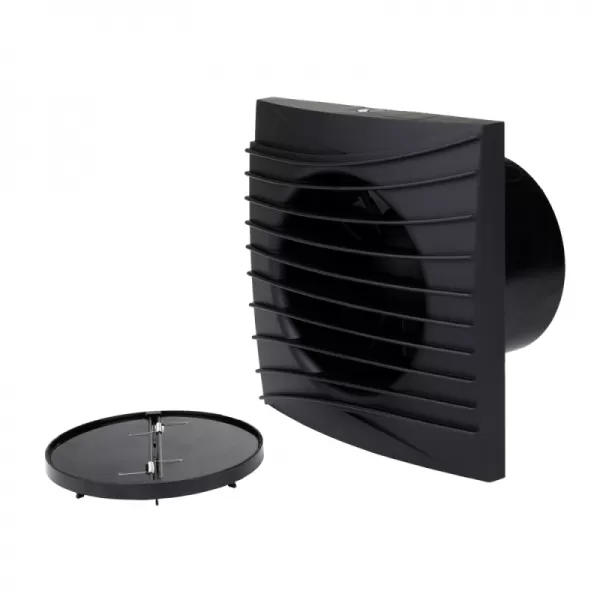 Ventilátor do koupelny axiální v černé barvě Ø 125 mm se zpětnou klapkou DALAP 41096