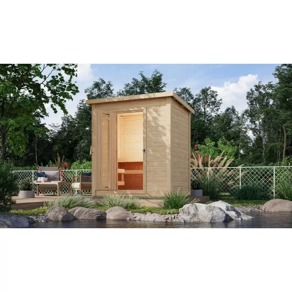 Finská sauna KARIBU HYTTI 1 (93861) natur LG4122