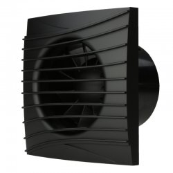 Ventilátor do koupelny axiální v černé barvě O 100 mm se zpětnou klapkou DALAP 41095