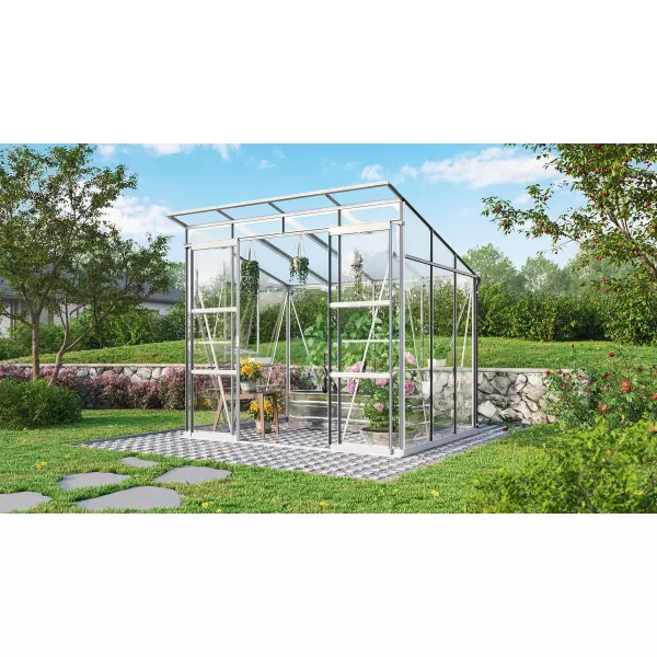 Skleník VITAVIA PLAYA 5900 sklo 3 mm + PC 6 mm stříbrný LG4129
