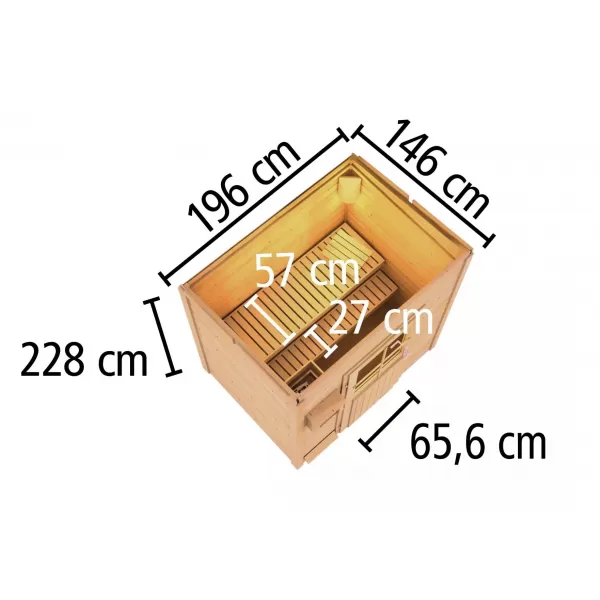 Finská sauna KARIBU HYTTI 1 (93861) natur LG4122